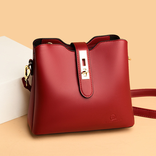 Korean Version Bucket Bag Guinness Kangaroo Brand Multi-layer Women's Bag Shoulder Crossbody Bag Women's Bag High-end Feel Cross-border