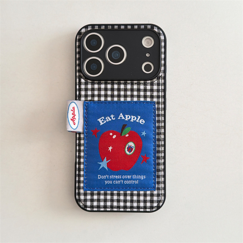 贴布标签格纹星星苹果iPhone14适用苹果17/16/15PROMAX手机壳防摔