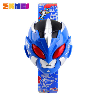 Time beauty new cool children's electronic watch men's superman head student watch creative toy watch