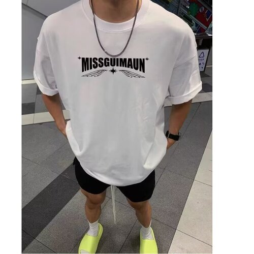 2025 Summer Pure Cotton Short-Sleeve T-Shirt for Guys, American-Style Instagram-Favorite Half-Sleeve Loose Fit Tee in Plus Sizes, Trendy Brand Base Layer