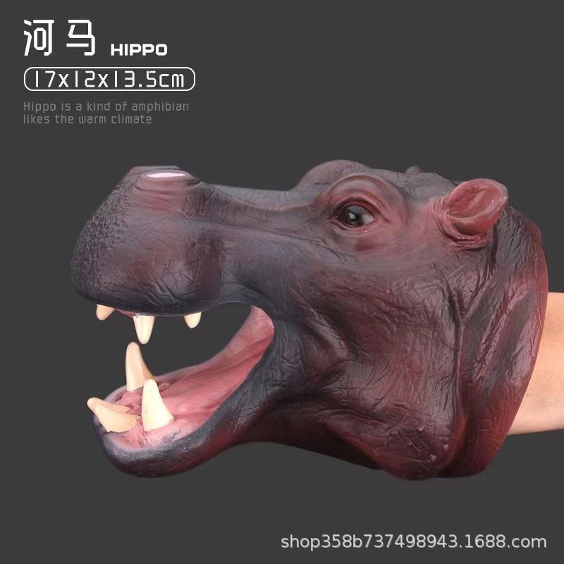Dinosaurio marioneta guantes de goma suave Tyrannosaurus Triceratops niños simulación animal modelo puesto niño juguete transfronterizo