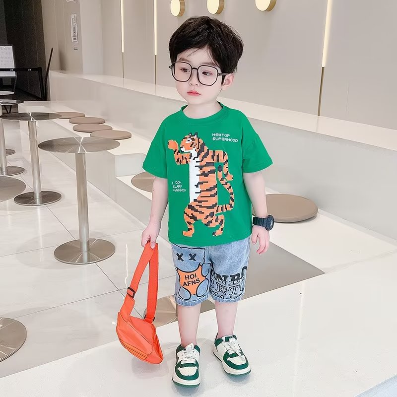 儿童装男童夏装套装2022新款中大童夏季炸街运动韩版时髦洋帅气潮