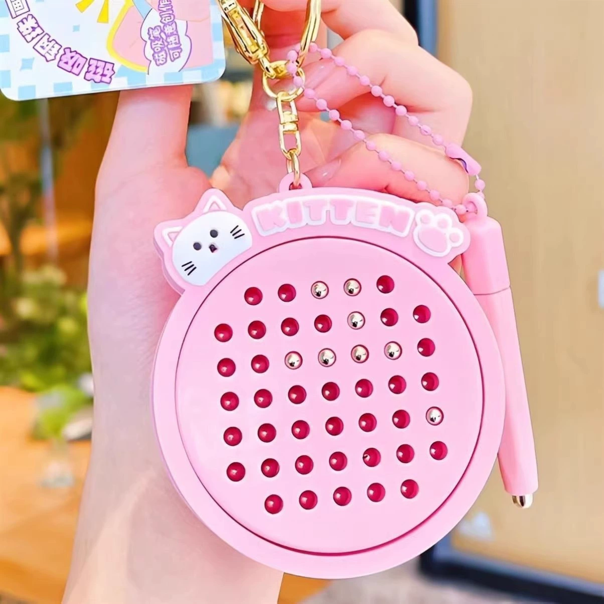 2025 новый популярный мини-игрушка для снятия стресса в стиле интернет-знаменитостей, магнитная стальная шариковая доска для рисования, брелок-подвеска