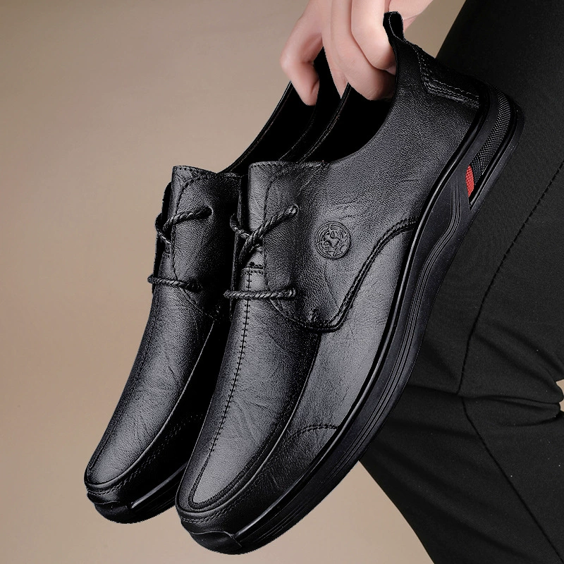 Взрывная кожаная мужская бизнес повседневная кожаная обувь классическая тенденция офисная работа работа шнуровка обувь мужская