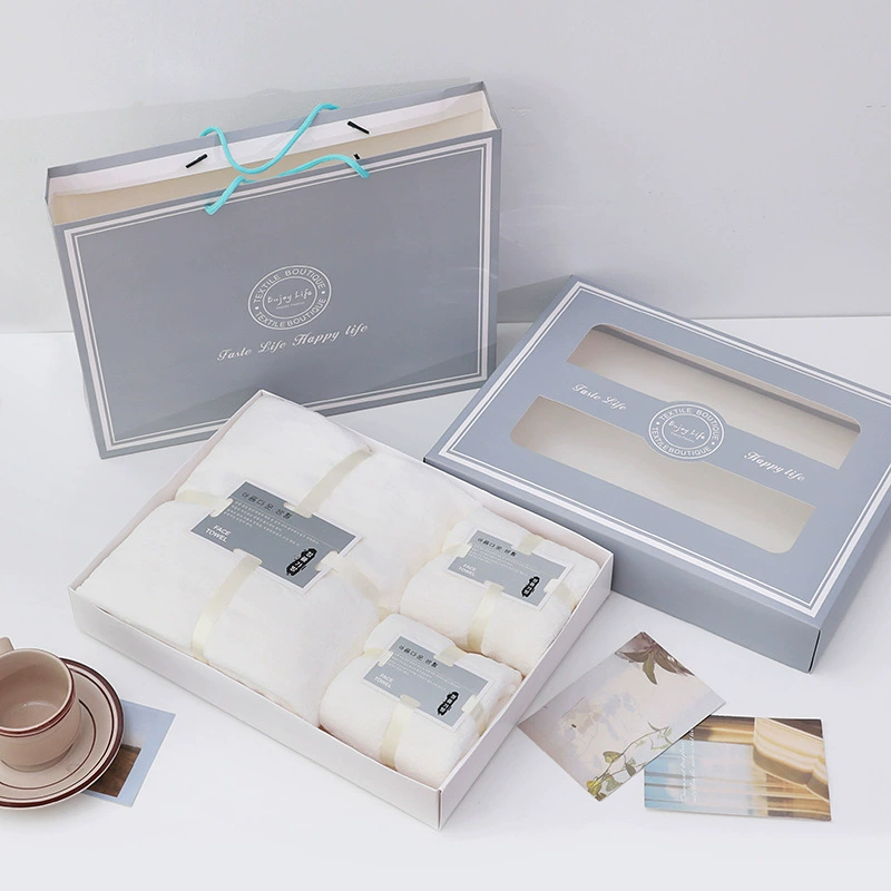 Подарок для рук полотенце Подарочная коробка Коралловое флисовое полотенце банное полотенце набор из трех предметов утолщенный впитывающий подарок на День Труда свадьба