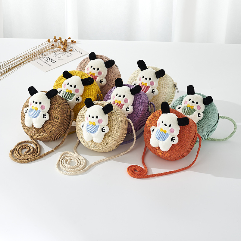 Children's bag female cute 2023 Doll Doll woven mini straw bag girl crossbody coin purse Pacha dog Children's bag female cute 2023 Doll Doll woven mini straw bag girl crossbody coin purse Pacha dog