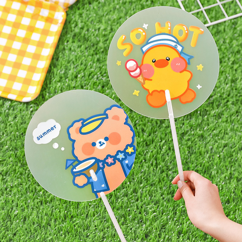 Cartoon handheld summer cool cute round fan for students