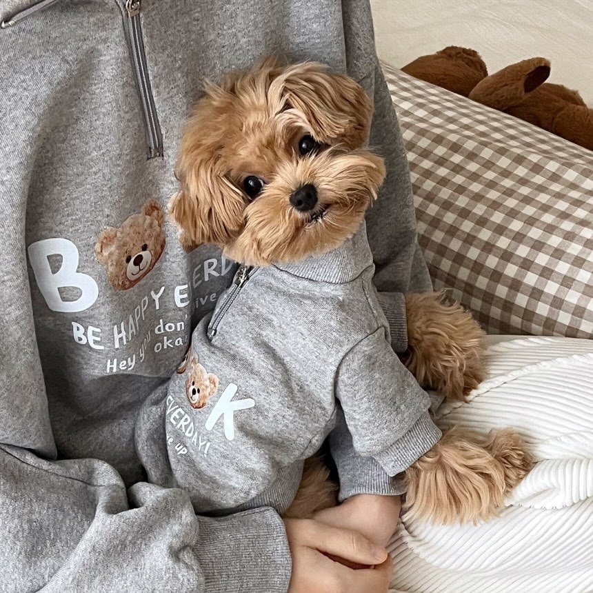강아지 고양이 겨울 곰돌이 후드 조끼 티셔츠 소형견 테디 반려동물 의류