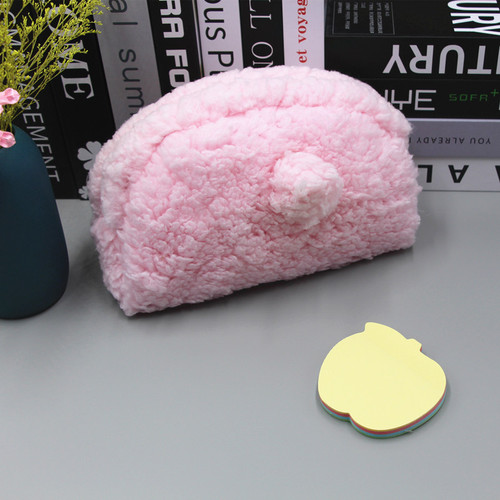 Japanese ins plush lamb piano pencil bag for girls cute large capacity cartoon stationery bag high appearance cosmetic bag