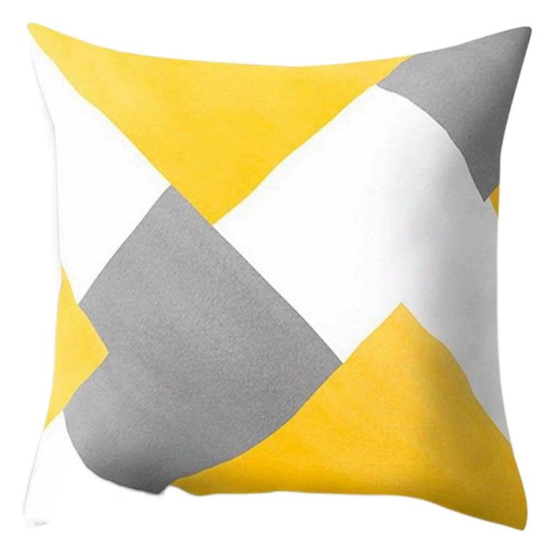 Простая желтая подушка из песчаника на заказ, наволочка с геометрическим рисунком, плюшевая подушка для автомобиля, гостиной, дивана, скандинавская трансграничная