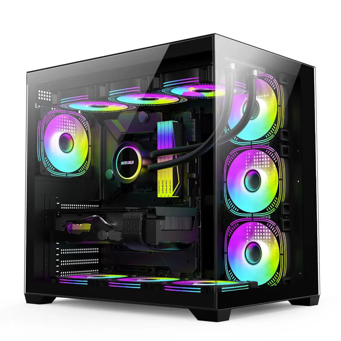 Игровой корпус без колонки с видом на море Корпус настольный ATX компьютерный шасси хост офисный шасси