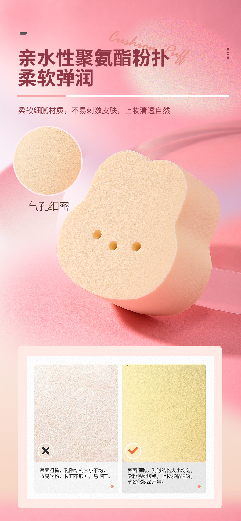 LMLTOP Cute Little Rabbit Powder Puff 9-piece set Hydrophilic water-Soluble skin-friendly Makeup Powder Puff bagged SY226 Application Scenario