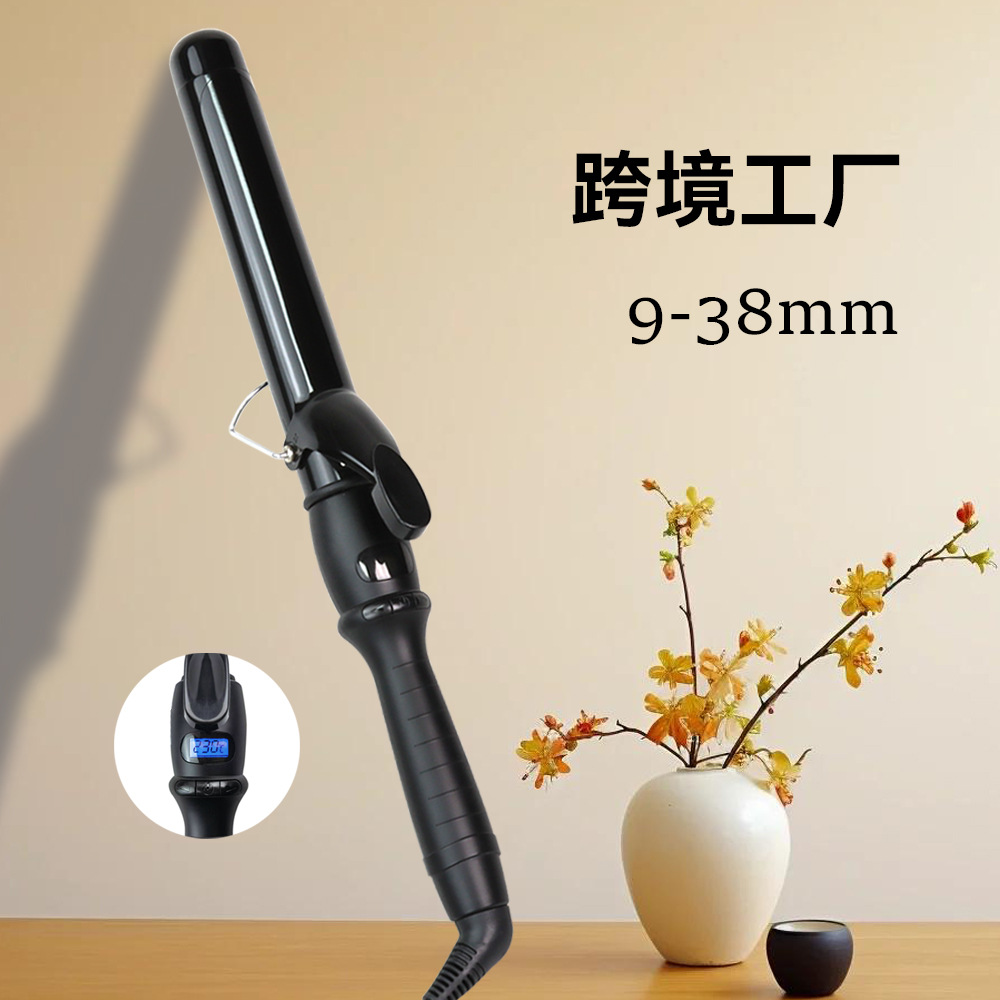 헤어 컬링 스틱 32mm 빅 웨이브 헤어 컬링 아이언 계란 컬링 전기 헤어 스틱 여성용 이중 사용 블랙 게으른 아티팩트 소형 가전 제품 크로스 보더