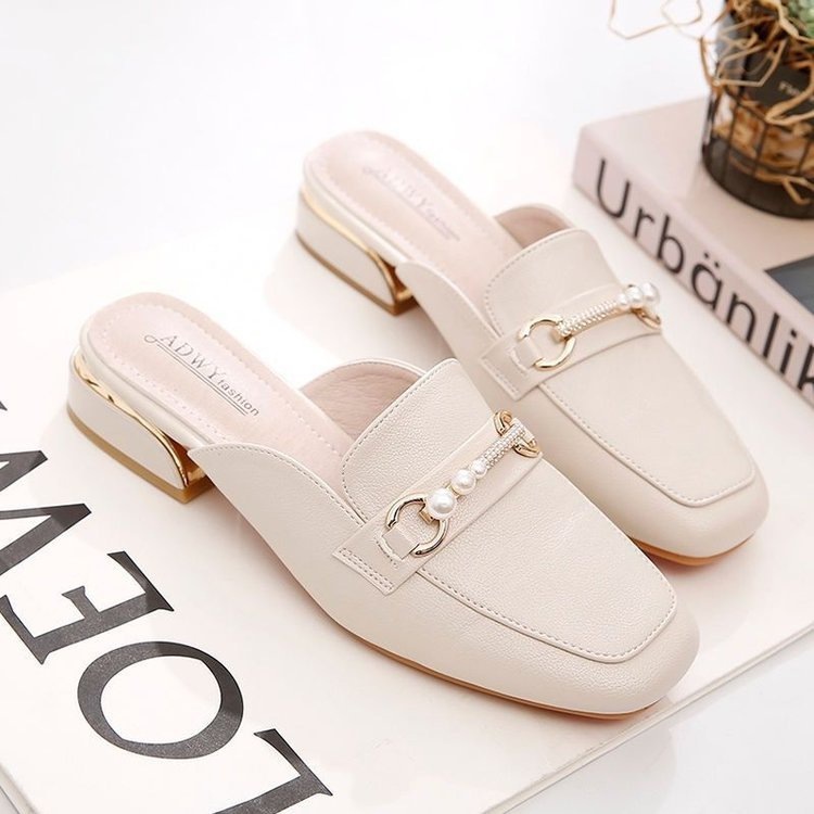 2026 primavera y verano zapatos cuadrados de tacón grueso y medio para niños pequeños zapatos mueller fragrantes
