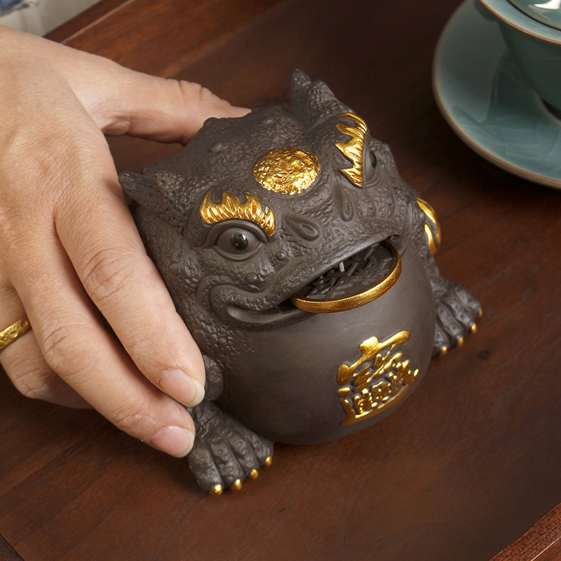 Cinnabar Tea darling Decoration Buddhist mood Tea ceremony tea set Supplies tea table Tea Service Toad Pets