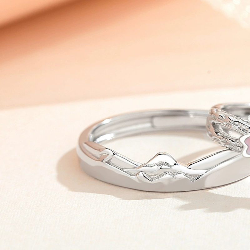 Brand small design fashionable fuchsia ring for beloved for men and women, flowered, wholesale