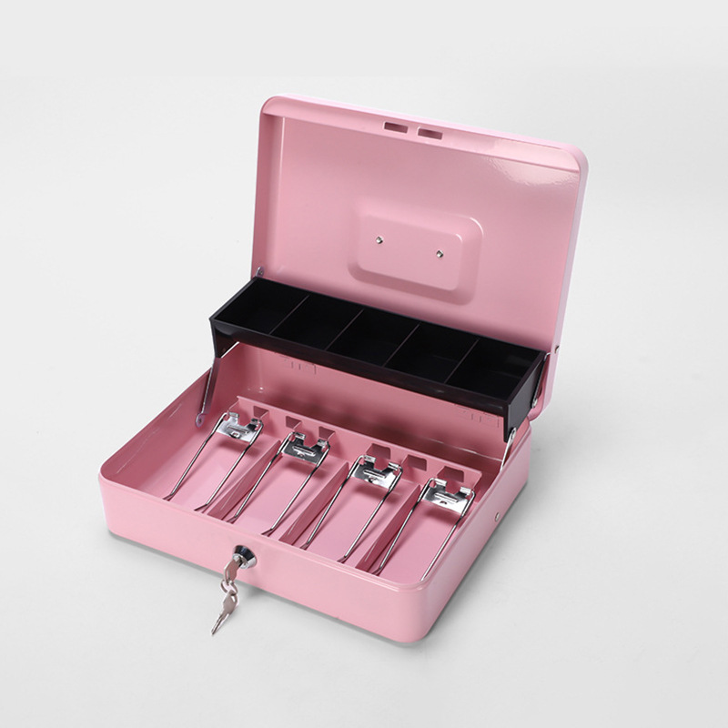 Caja registradora metálica con llave, ideal para tiendas, supermercados y centros comerciales. image 5