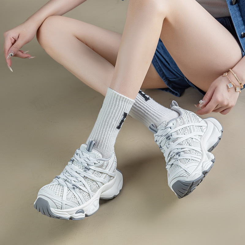 巴黎内增高老爹鞋女2025秋季新款8cm跟高小个子网面显脚小运动鞋|undefined