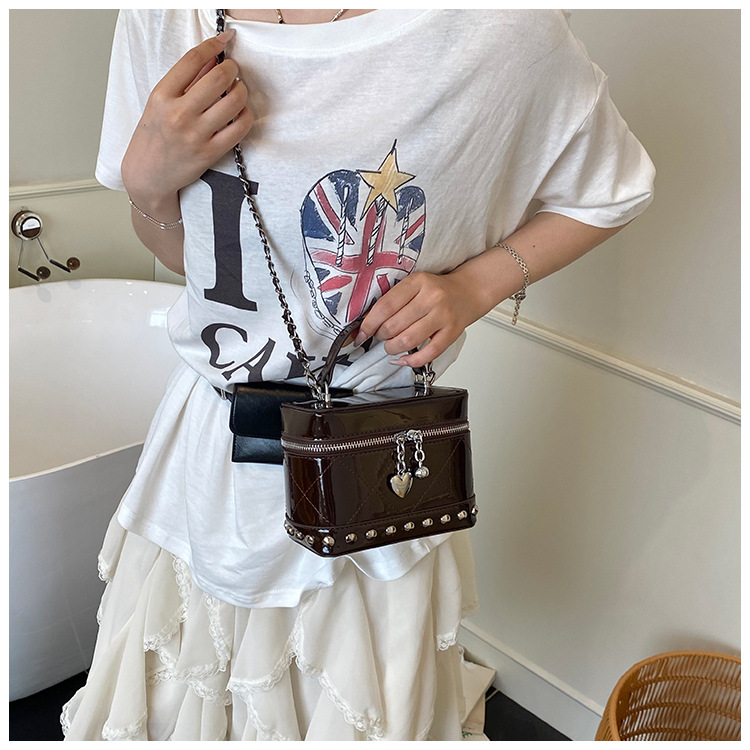 Korean style fashionable handbag for women 2025 summer new style small square bag, simple embroidered thread chain single-shoulder crossbody bag undefined