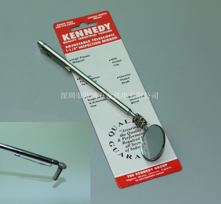进口英国KENNEDY 磁性头口袋夹圆形伸缩式检测镜 KEN-518-5380K