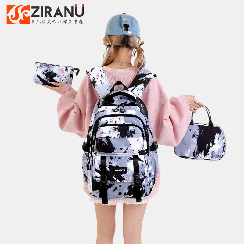 Natural Fish Schoolbag Kidsren 3-6 Grade Primary School Students Large Capacity Junior High School Student School Bag School Backpack