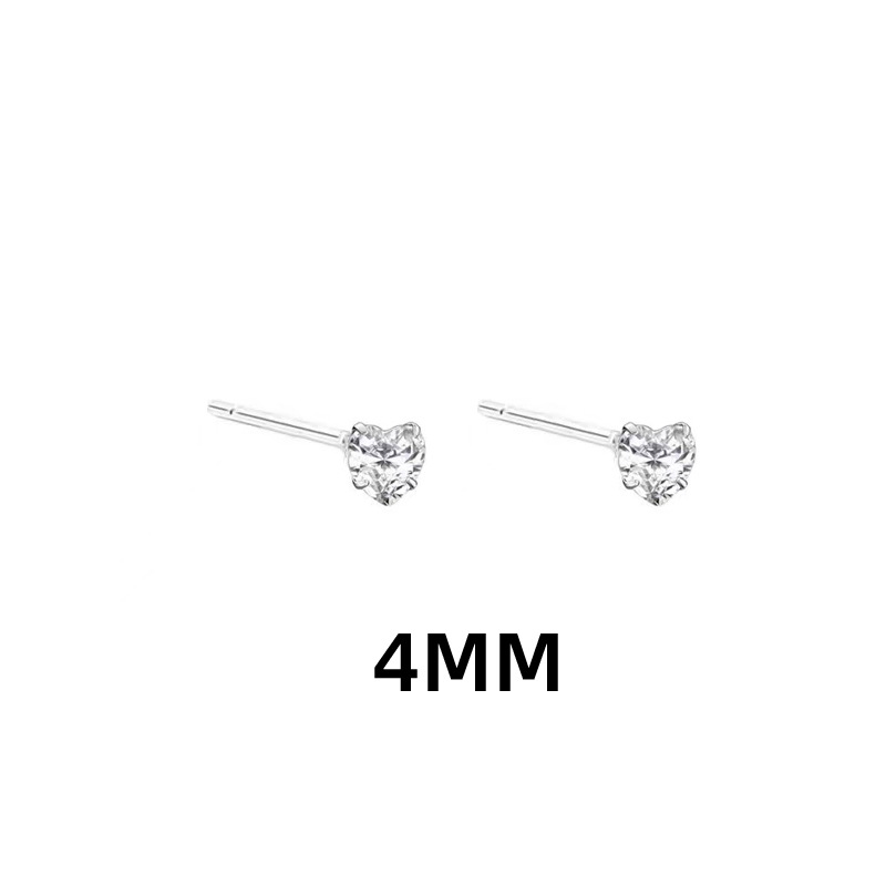 4MM 러브 이어링 / 구리(화이트 골드)