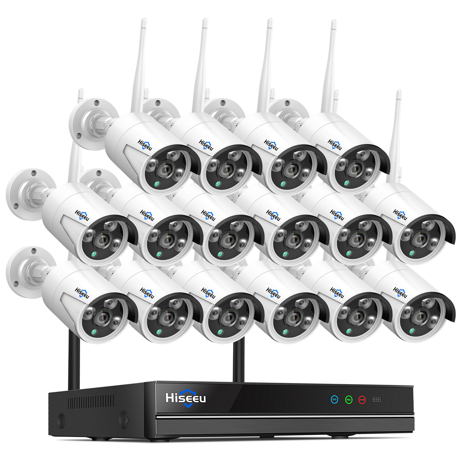 16路5MP无线监控套装室外夜视高清摄像头监控器WiFi室内安防批发