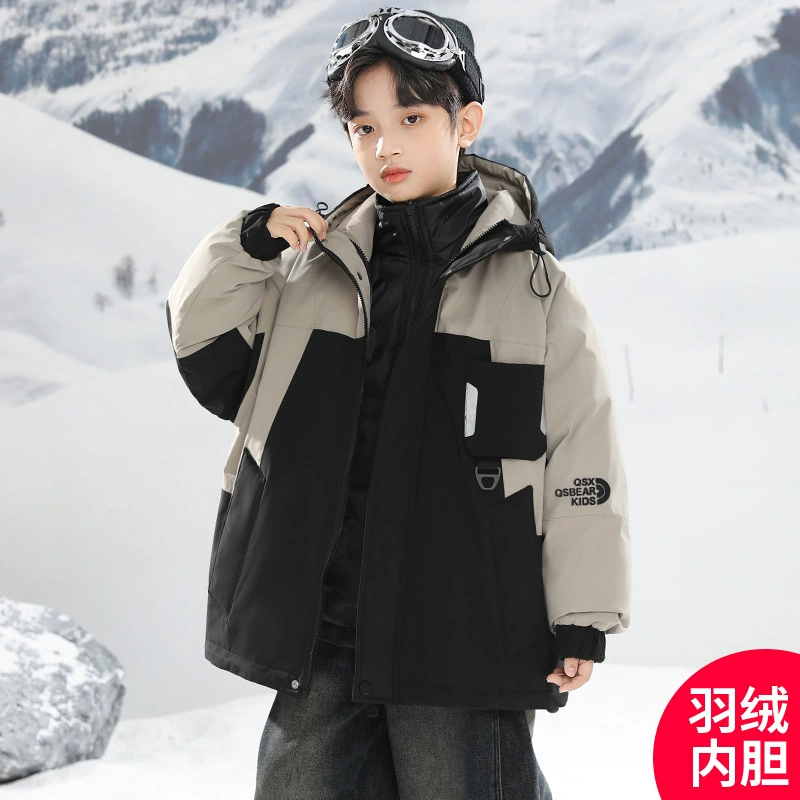 Qis Bear-D3066 Зима 50 пуховых пуховых вкладышей три в одном