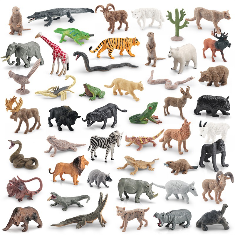 Simulación transfronteriza animal forestal modelo puma norteamericano cobra rana árbol elefante tortuga elefante orangutan juguete ornamental