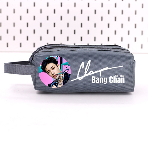 Korean Stray Kids boy group style peripheral Bang Chan cloth cute pencil case large capacity BD13