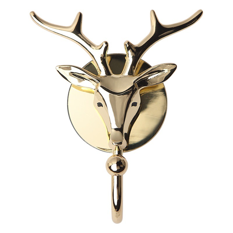 Metal sólido animal cabeza fuerte gancho sin costuras fácil almacenamiento creativo gancho pegajoso hogar diario luz lujo ropa gancho