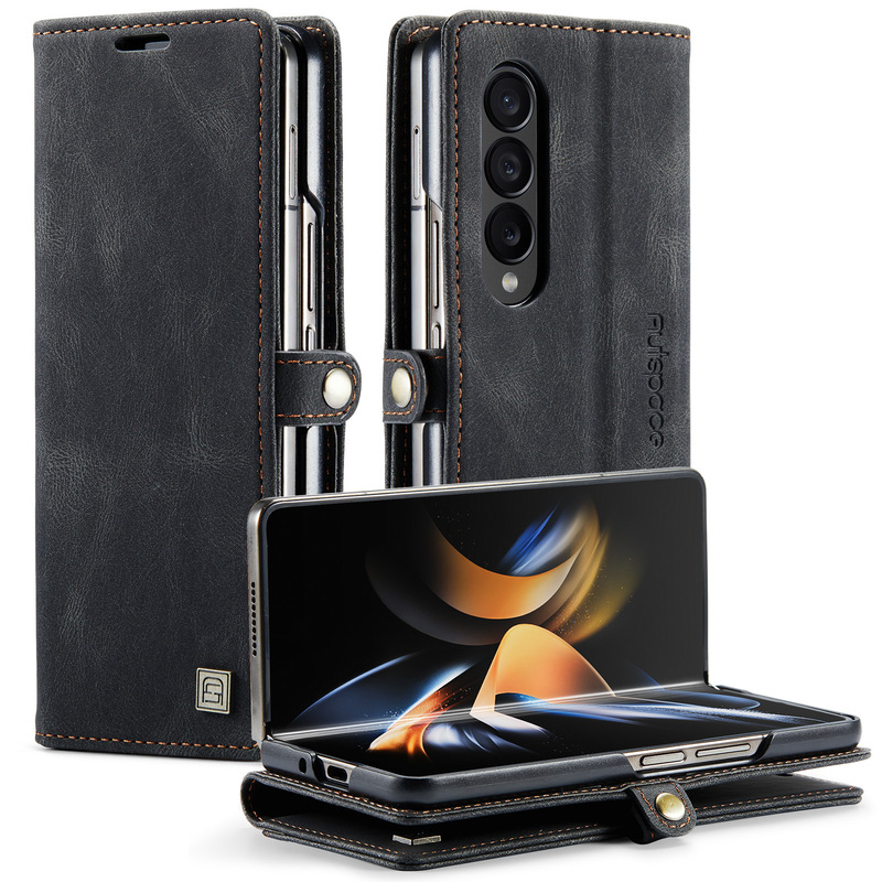 Suitable for Samsung Z Fold7 Phone Case, Galaxy Z Fold4 Leather Case, Z Fold5 Card Slot Protective Case, Z Fold6