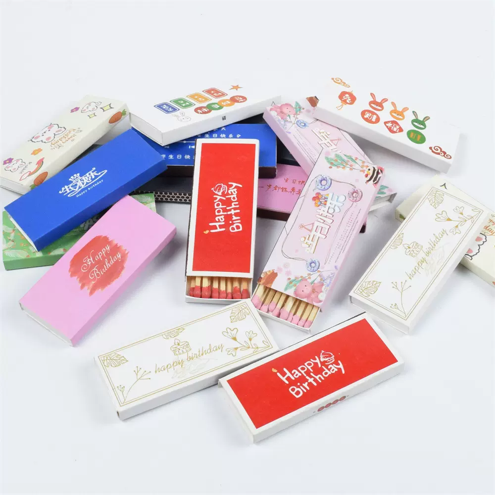 现货生日火柴多种彩盒蛋糕烘焙店兔子可爱风香薰蜡烛火柴批发分销