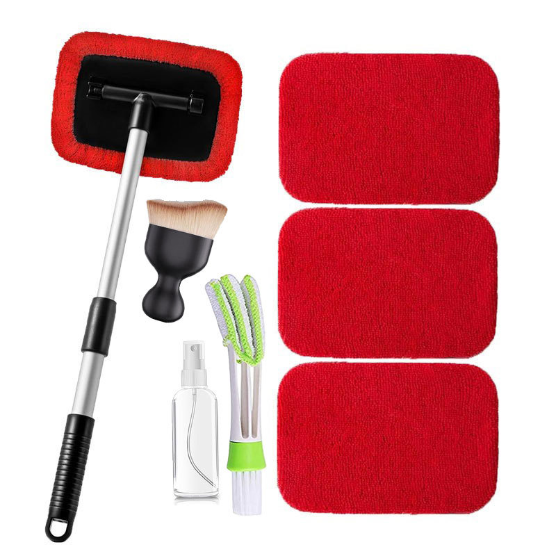 조합 8(3): 빨간색 천 커버 4개 + 플라스틱 사각형 재료 1세트 + 스프레이 병 1개 + 에어컨 청소 브러시 ​​1개 + 틈새 브러시 1개