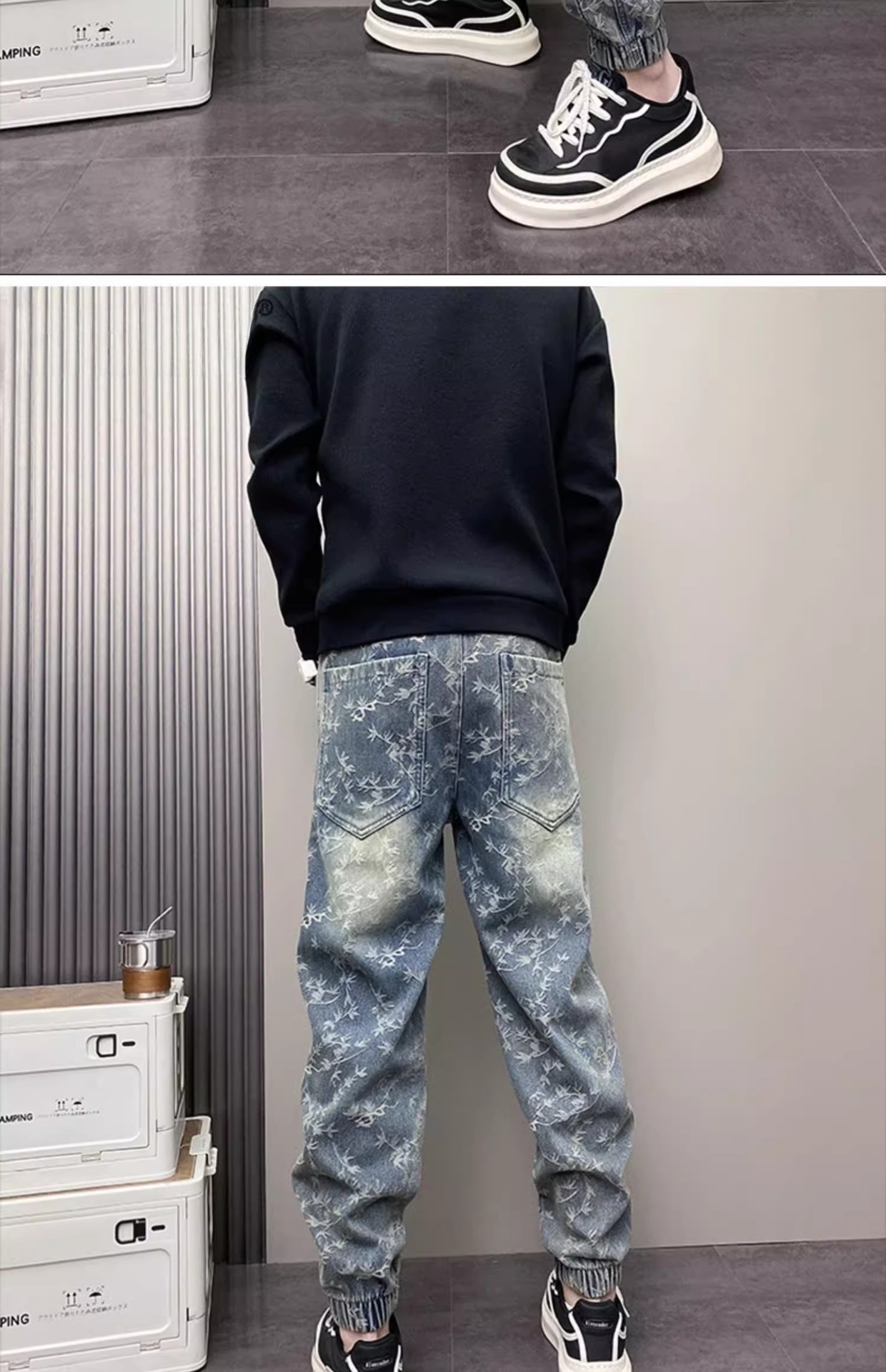 Herren Retro Jeans Mit Schlag Washed High Street Style Herbst_voghion.com