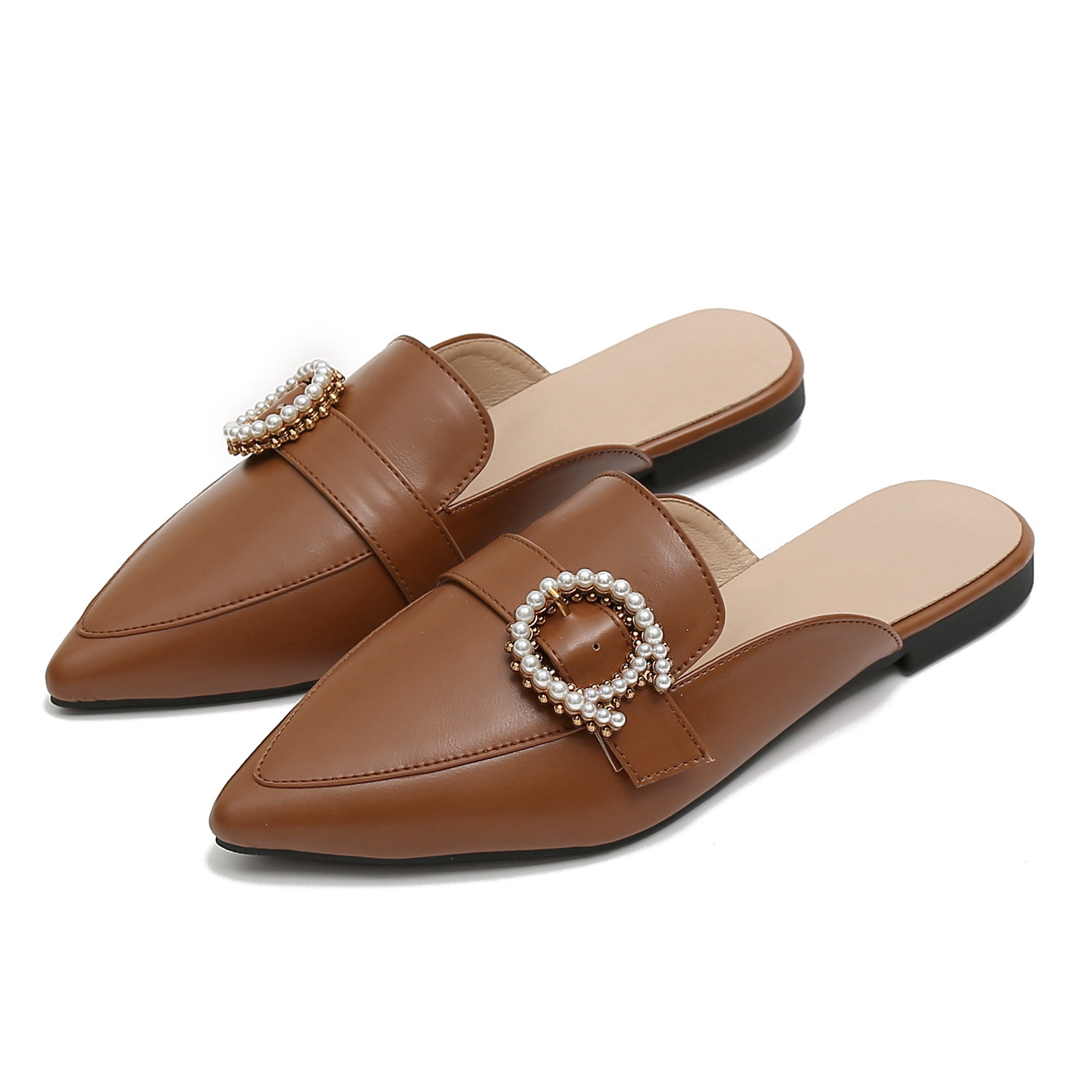 Neue grenzüberschreitende Naher Osten Casual Wind Außenhandel Großhandel Baotou spitze Zehenmode einzelne Schuhe vielseitige flache Unterseite große Größe_voghion.com