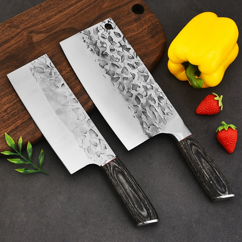 Кованный универсальный кухонный нож, германская марганцевая сталь, для дома и шефа, острый для нарезки овощей и мяса