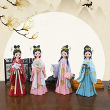 欧红中国风汉服少女摆件颜如玉系列家居可爱装饰工艺品女孩礼物