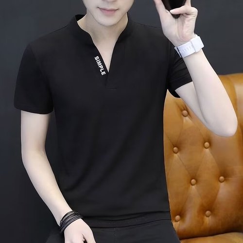 Men's Short Sleeve T-Shirt, Casual Top, Collar Polo Under Shirt