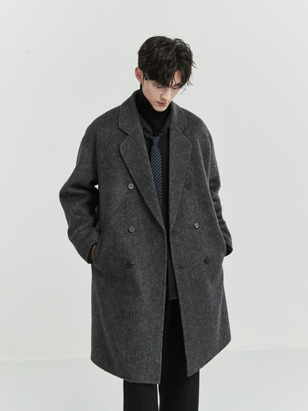 Classic double-sided long quality woolen coat