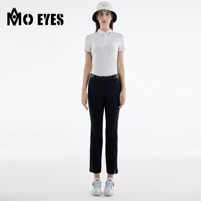Áo phông nữ in hoa ngắn tay chơi golf vải thể thao đàn hồi cao mùa hè — M23YF007-màu trắng