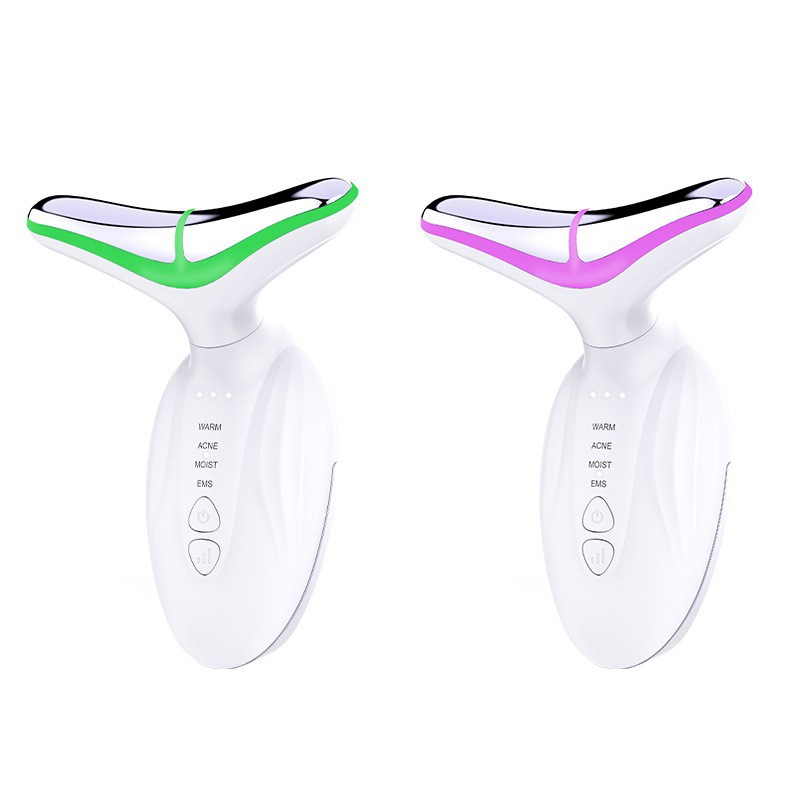 Masajeador reafirmante de cuello con luz LED de 7 colores y microcorriente