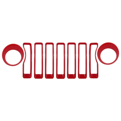 door hinge cover grille — Other Automotive Exterior Supplies - 18-23-wrangler-jlmedium-grid-headlight-turn-signal-cover-red