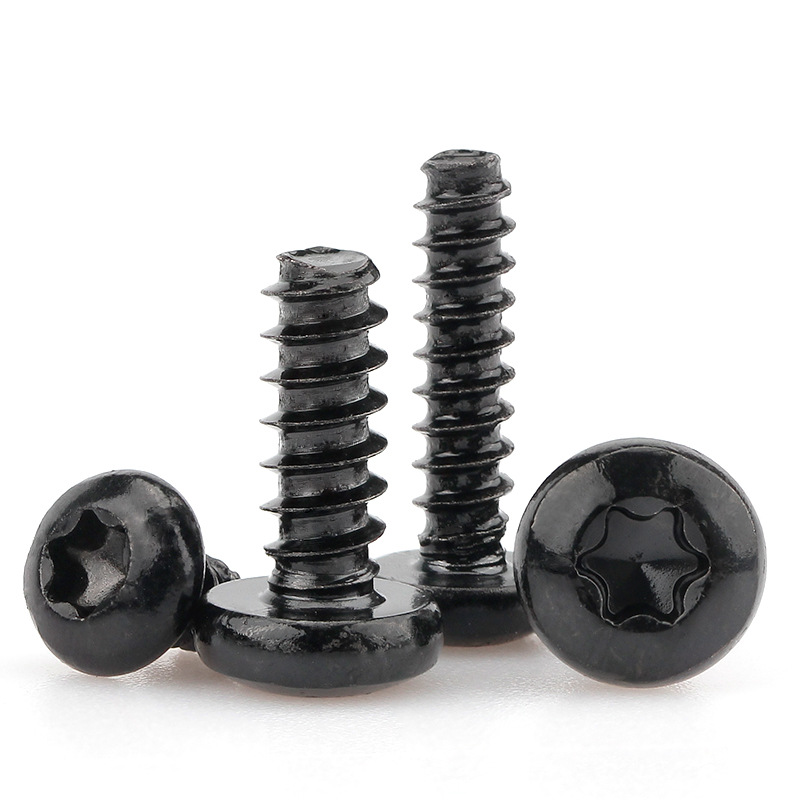 블랙 팬 헤드 매화 플랫 테일 셀프 태핑 스크류 블랙 아연 꽃 도난 방지 나사 내부 매화 홈 스크류 GB2670.1