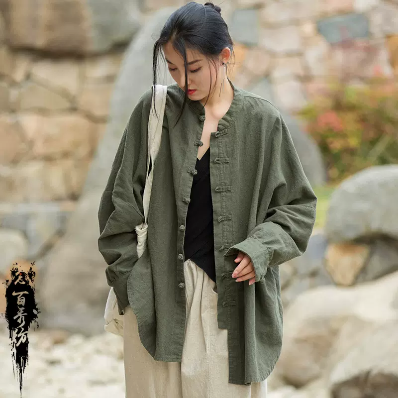 2025春夏棉麻女装新款苎麻做旧砂洗改良禅系茶服旅拍开衫女式外套