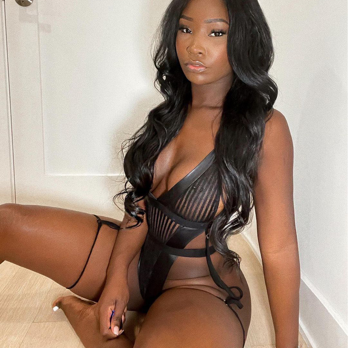 Estación europea transfronteriza sexy mono AliExpress Amazon otoño malla a rayas con anillo de pierna ropa interior 3179