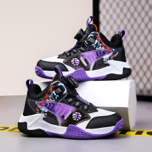 儿童篮球鞋夏秋季秋冬网面飞织运动鞋鱼丝网球鞋潮旋转纽扣训练鞋