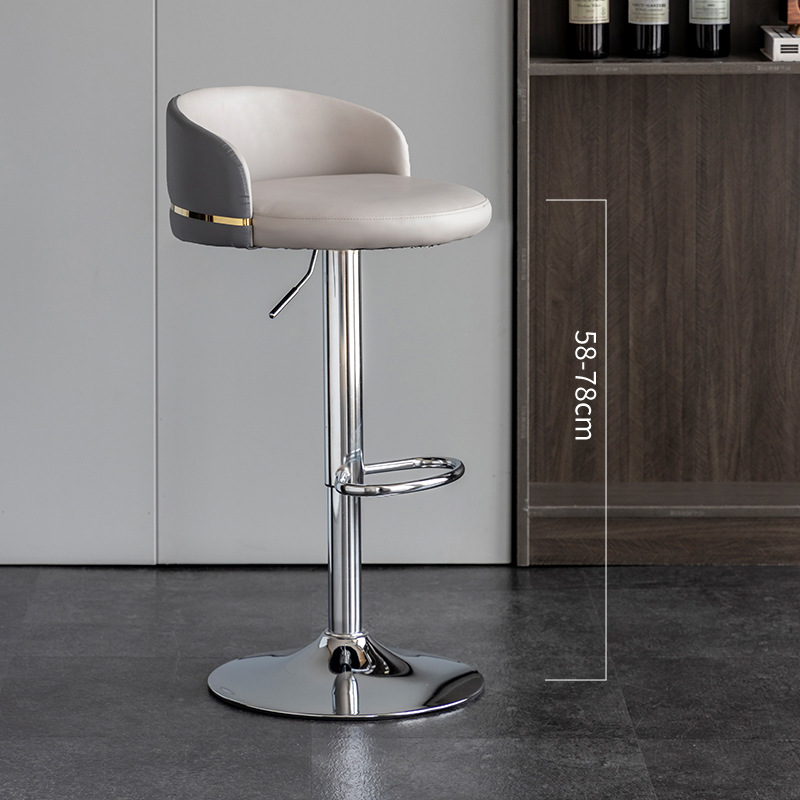 Sillas de bar lujosas sillas de bar elevadoras giratorias modernas taburetes altos simples respaldos caseros cajero taburetes de bar image 8