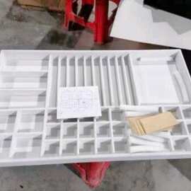 首饰收纳盒抽屉式家用化妆台项链戒指皮革绒布柜台展示托盘盒