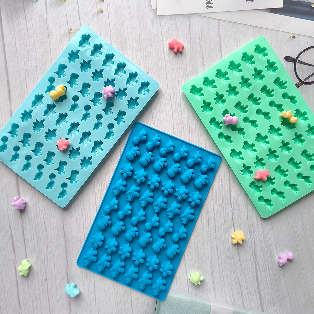 48 incluso pequeño dinosaurio 132 molde de silicona de caramelo DIY caramelo chocolate galleta pastel decoración plug-in